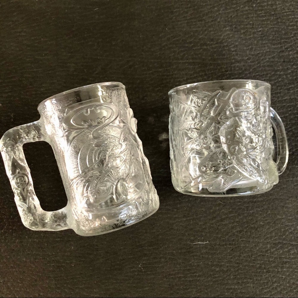 Batman Forever 1995 collectible glass mugs